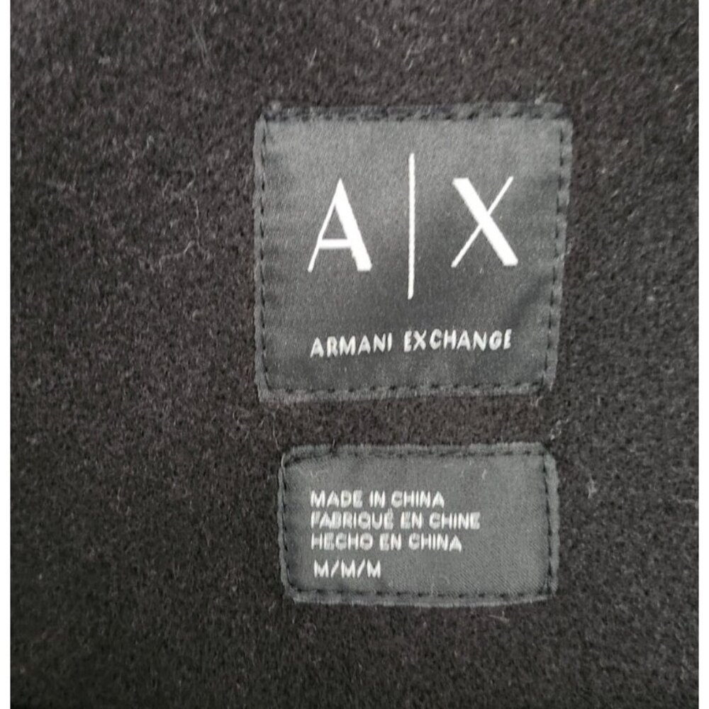 Armani Exchange Black Long Wool Blend Coat Tailored Button Front Women’s Size M - Picture 12 of 15